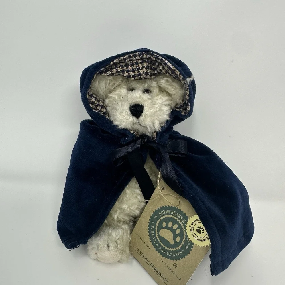 Boyds Bears Collection Lot of 4 Christmas Sweater Velvet Cape Plush With Tags
